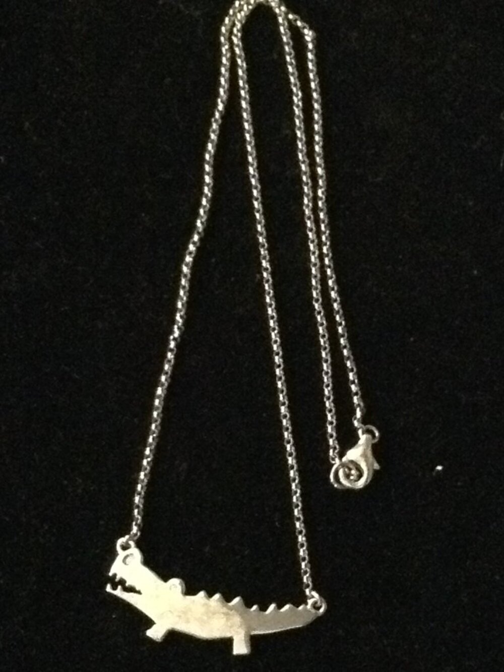 VTG 90's Sterling Seguo l'istinto Alligator Necklace Edgy Unique Signed Wildlife